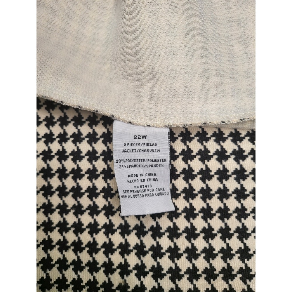 Julian Taylor New York Houndstooth Longline Jacket Blazer Black White Size 22W - Picture 4 of 7